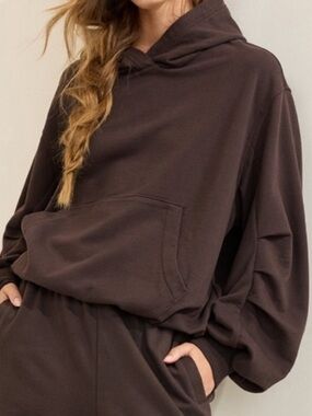 Aerie Jet Setter Hoodie iDeep Earth Brown, Size Large, NWT